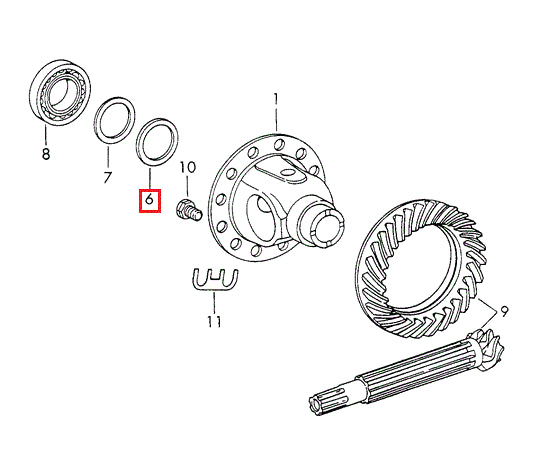 Porsche Differential Spacer - 3.6mm - 914 70-76 915-332-265-12