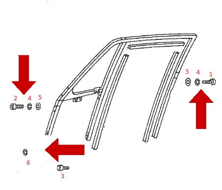 Porsche Door Frame Hardware Kit - 911/912 69-73 SMC-911-008-01