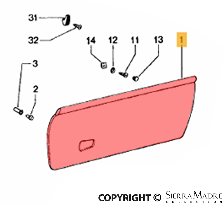 Porsche Door Panel - Left - 914 72-76 914-555-017-11