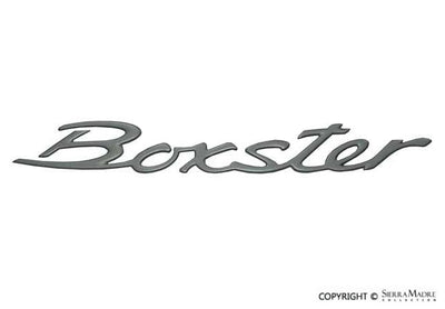 Porsche Emblem ''Boxster'' - Titanium - for Trunk Lid - Boxster 00-04 986-559-237-01-9A4