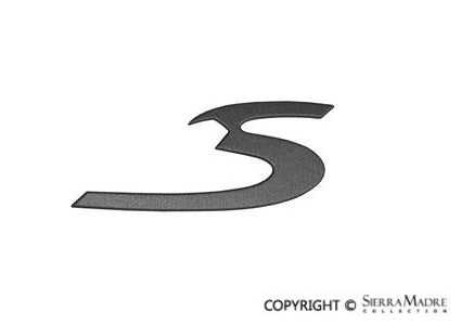 Porsche Emblem ''S'' - Grey - for Decklid - 911 02-05 996-559-243-00-D04