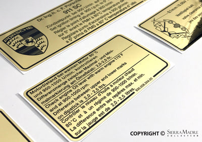 Porsche Engine Bay Decal Set - 911SC 78-80 SMC-006-504-SET