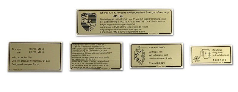 Porsche Engine Bay Decal Set - 911SC 78-80 SMC-006-504-SET
