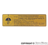 Porsche Exhaust Adjustment Sticker - 930 75-77 930-006-503-00