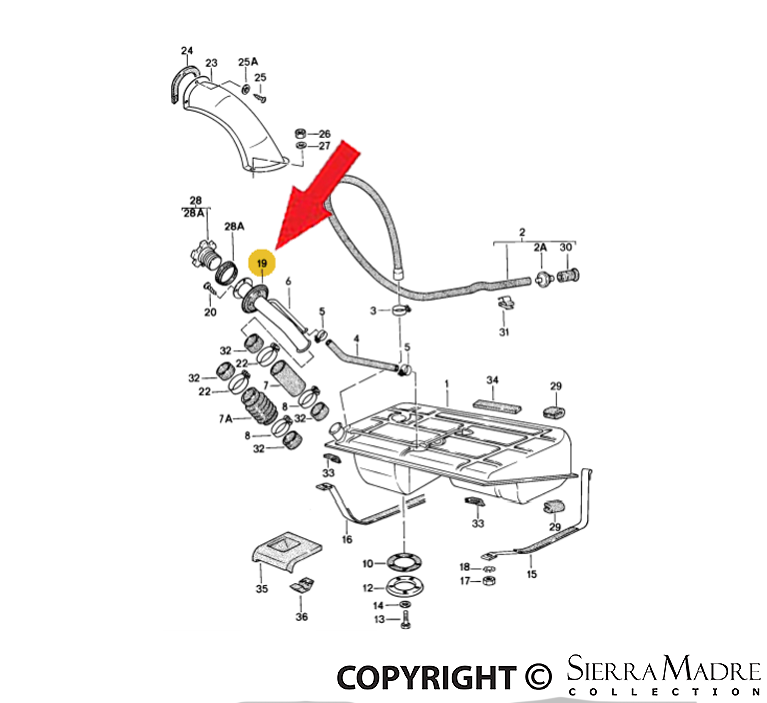 Porsche Filler Neck Seal - 924 83-95 477-201-317