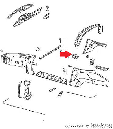 Porsche Filler Plate - Right - 911/930/912E 70-89 911-501-204-40