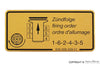 Porsche Firing Order Decal - 911/930 84-89 930-006-509-01