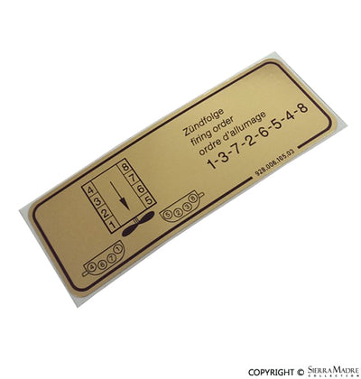 Porsche Firing Order Decal - 928 77-95 928-006-105-03