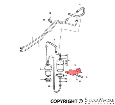 Porsche Fuel Filter Bracket - 911 930-356-041-01