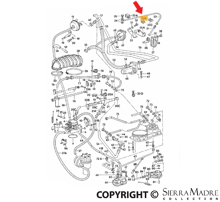 Porsche Fuel Line Holding Bracket - 911 78-94 928-110-150-00