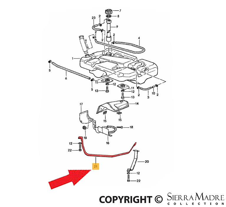 Porsche Fuel Tank Strap - 944 86-89 951-201-312-01