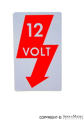 Porsche Fuse Cover 12 Volt Voltage Decal - 356 - 356A - 356B - 356C - 911 - 912 - 930 - 912E PCG-701-833-00