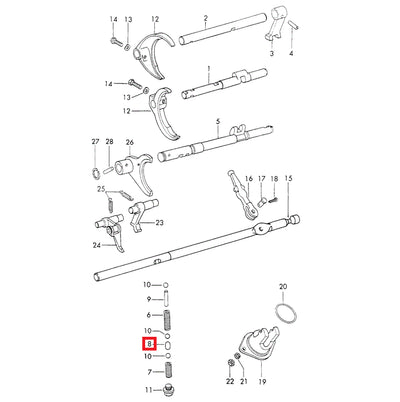 Porsche Gear Lock Detent - 914 70-76 905-303-211-00