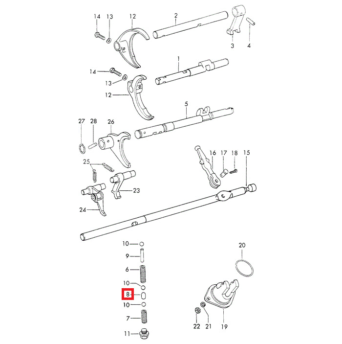 Porsche Gear Lock Detent - 914 70-76 905-303-211-00