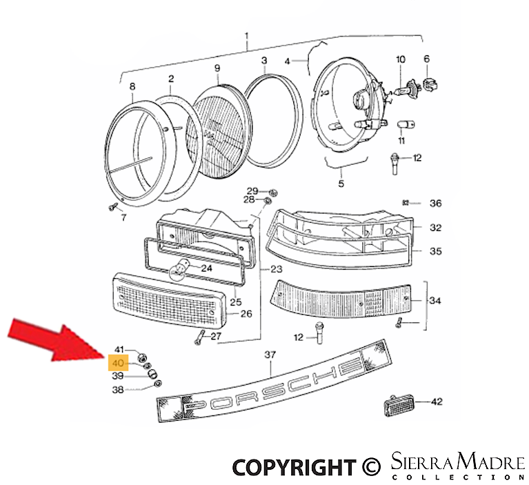 Porsche Headlight Washer - 911 74-77 911-631-603-00