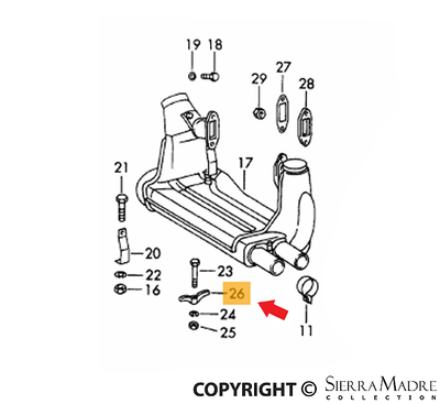 Porsche Heater Box Support - 356B/356C/911/912 60-73 616-211-240-00