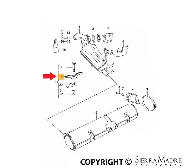 Porsche Heater Box Support - 356B/356C/911/912 60-73 616-211-240-00