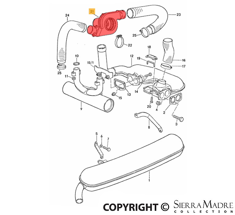 Porsche Hot Air Fan - 911 74-77 261-261-193B
