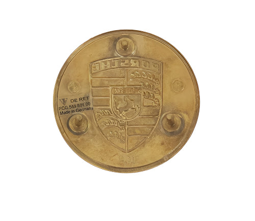 Porsche Hubcap Crest - Gold Enamel 56-73