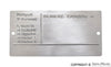 Porsche Identification Plate - 911/928 78-95 928-701-111-00