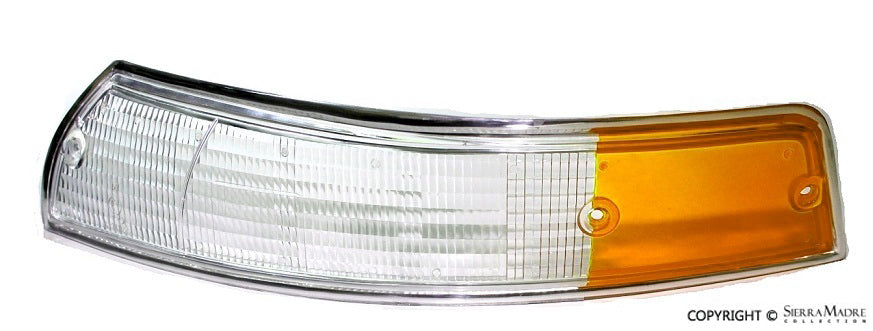 Porsche Italian Style Turn Signal Lens with Silver Trim - Left 69-73 SMC-631-943-55
