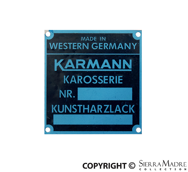 Porsche Karmann Metal Paint Plate - 914 70-76 902-701-111-00