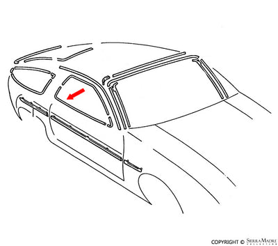 Porsche Lower Window Aluminum Trim - Right - 928 78-95 928-537-314-04-70K