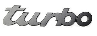 Porsche Matte Black Stick-On Turbo Emblem 88-89 930-559-317-02