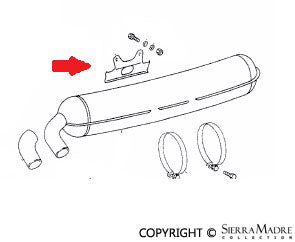 Porsche Muffler Bracket - 911 65-83 901-111-151-04
