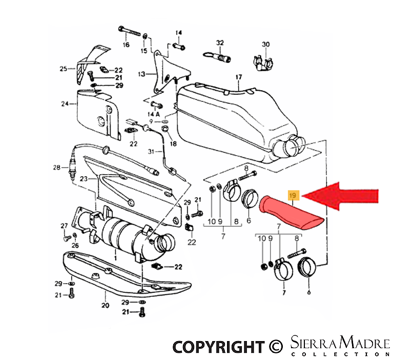 Porsche Muffler Trip - 964 89-94 964-111-249-03