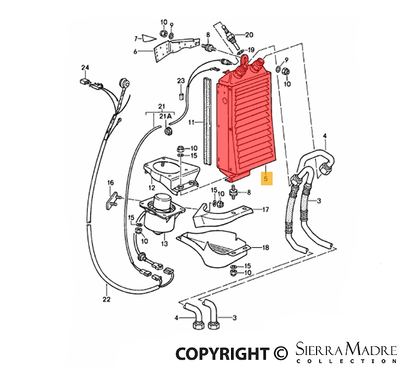 Porsche Oil Cooler - 911 87-89 911-207-952-00