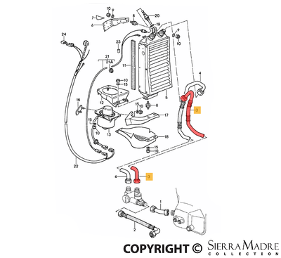 Porsche Oil Cooler Line - 911 87-89 930-107-960-00
