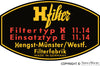 Porsche Oil Filter Decal - H-Filter - 356 - 356A - 356B - 356C - 911 - 912 644-701-003-00