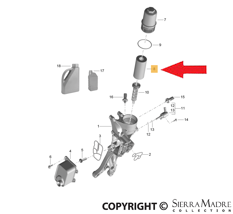 Porsche Oil Filter - Macan 14-20 958-115-562-00