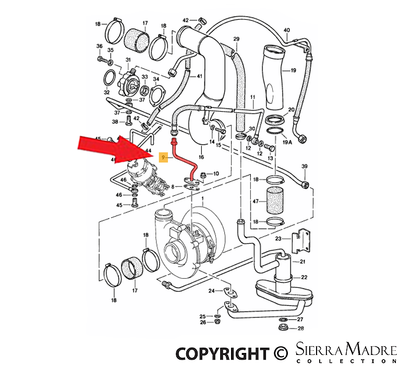 Porsche Oil Pipe - 911 87-89 930-107-124-03