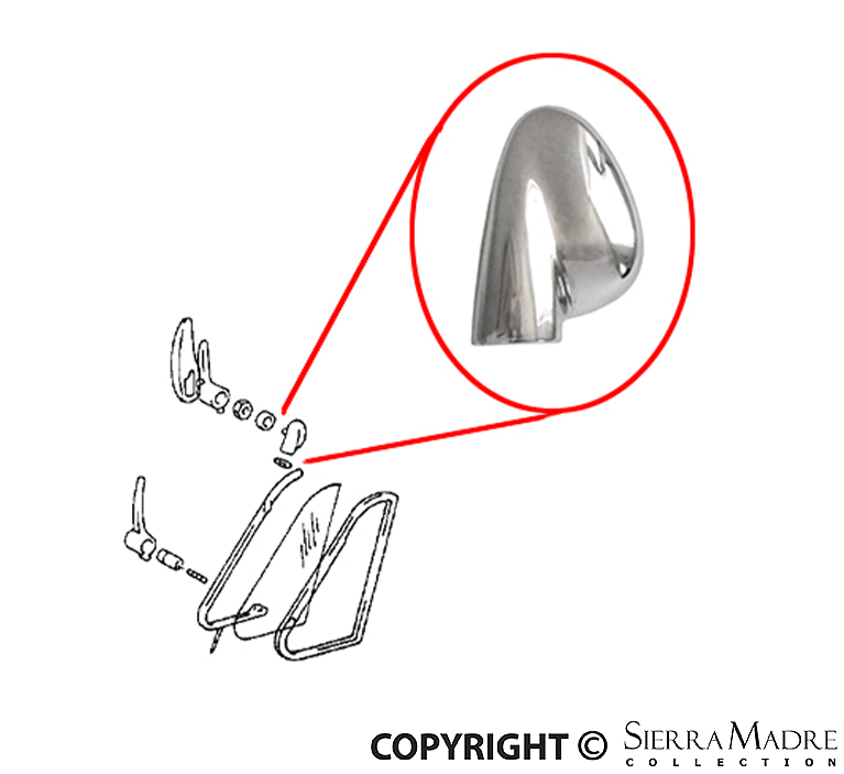 Porsche Pivot Bearing - Right - Chrome 911/912 65-76 901-542-622-22