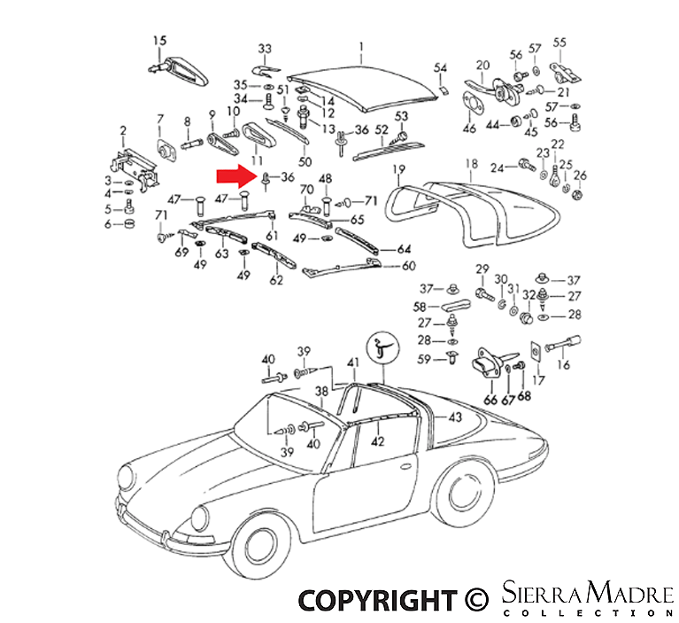 Porsche Plastic Rivet - 911/912 65-73 999-591-518-40