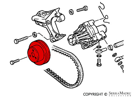 Porsche Pulley for Power-Steering Pump - 928 78-84 928-347-441-08