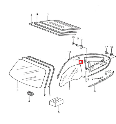 Porsche Quarter Window Seal - 996 98-05 996-543-325-00