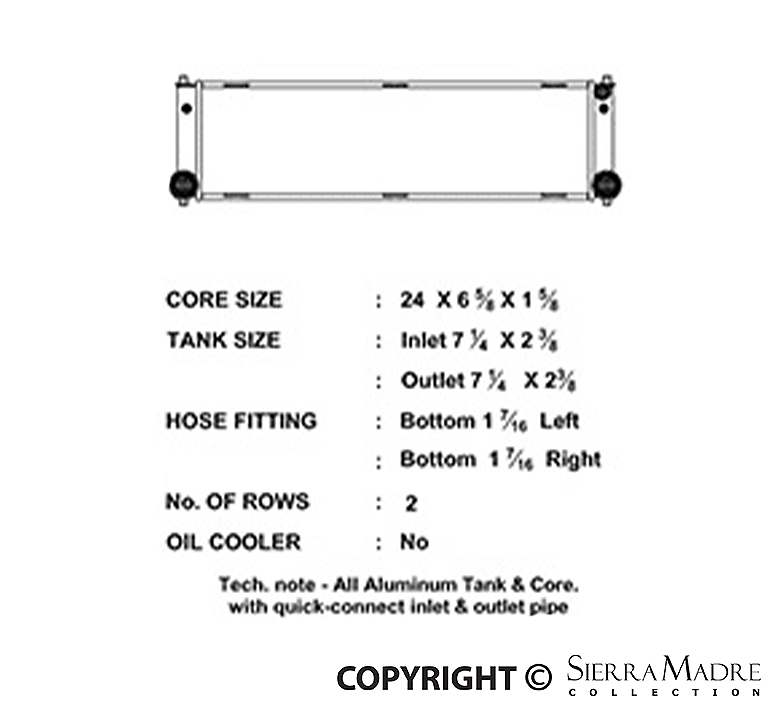 Porsche Radiator - Center - 996/997 02-11 996-106-037-75