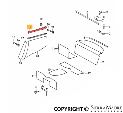 Porsche Rear Garnish Rail Set - 911/912 65-73 SMC-901-555-90
