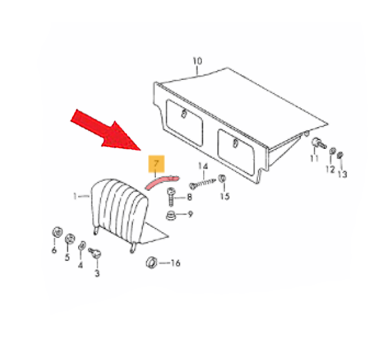 Porsche Rear Seat Strap Set - 911/912 65-73 901-522-063-20