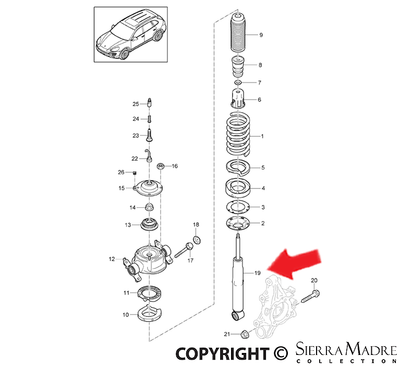 Porsche Rear Shock Absorber - Cayenne 11-14 958-333-051-00