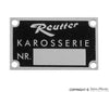 Porsche Reutter Chassis Number Plate 644-701-102-00