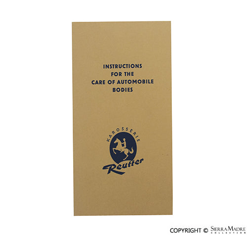 Porsche Reutter Coach Builder Instructions For The Care Of Automobile Bodies PCG-475-520