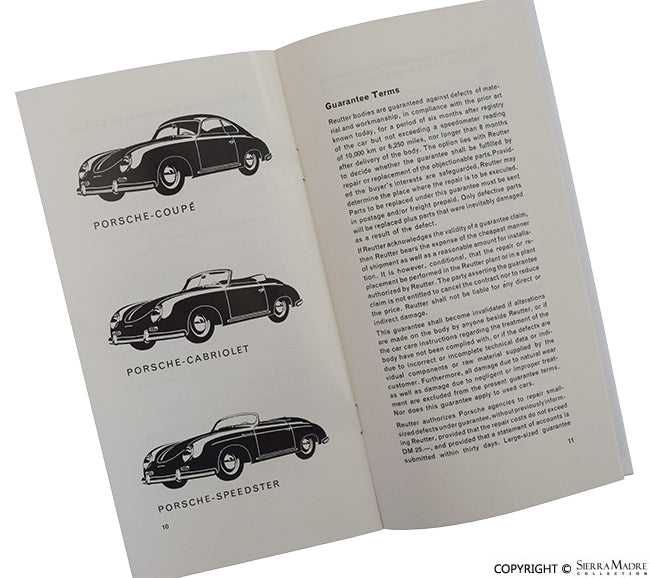 Porsche Reutter Coach Builder Instructions For The Care Of Automobile Bodies PCG-475-520
