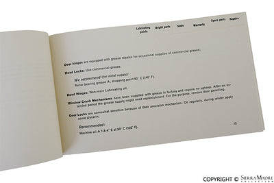 Porsche Reutter Coach Builder Maintenance Instructions For Porsche Bodies 356A/B PCG-460-520