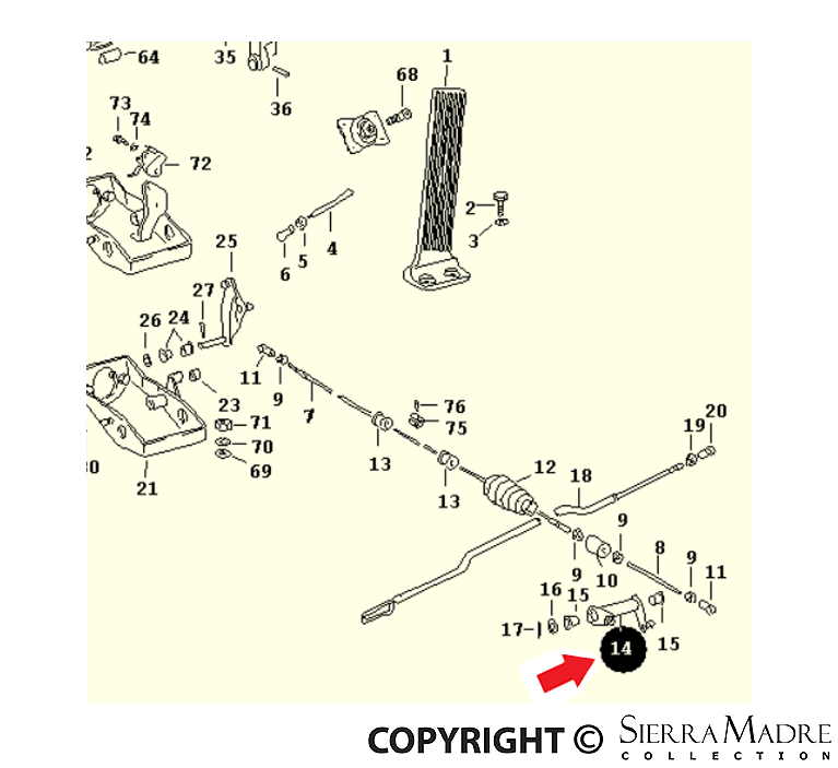 Porsche Reverse Lever - 911/912 65-73 901-423-027-02
