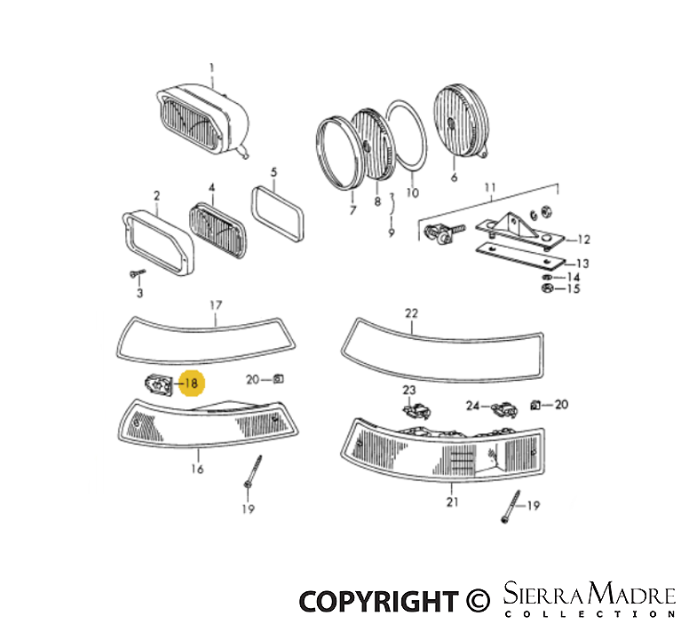 Porsche Reverse Light Bulb Socket - 911/912 65-68 901-631-411-00