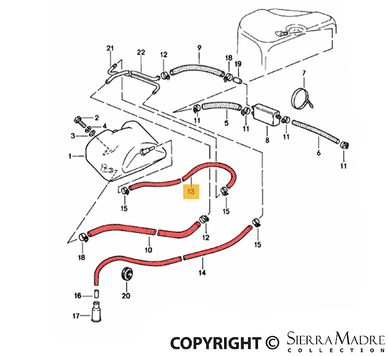 Porsche Rubber Hose - 911 74-89 N-020-361-2